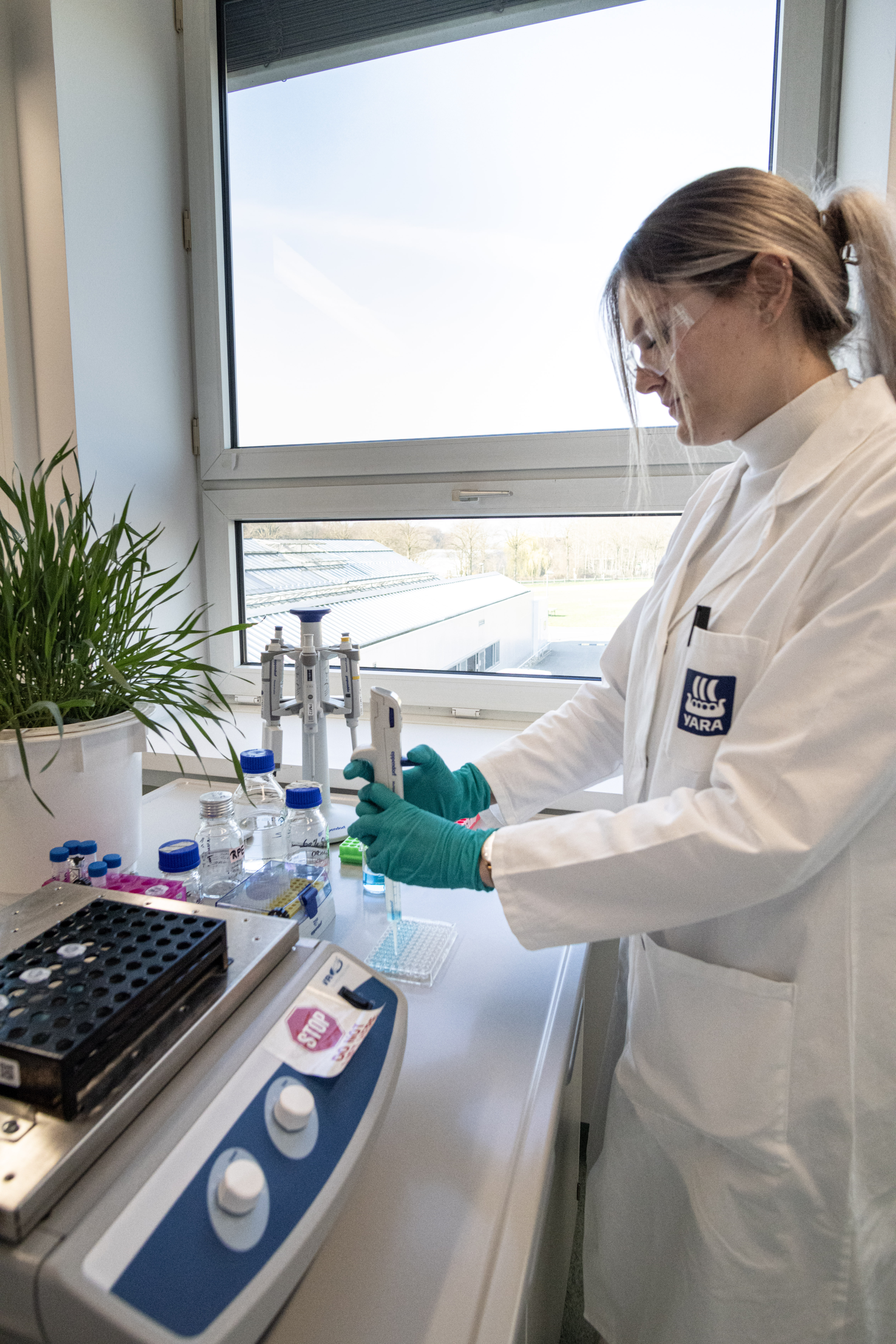 Wissenschaftlerin nutzt Pipette