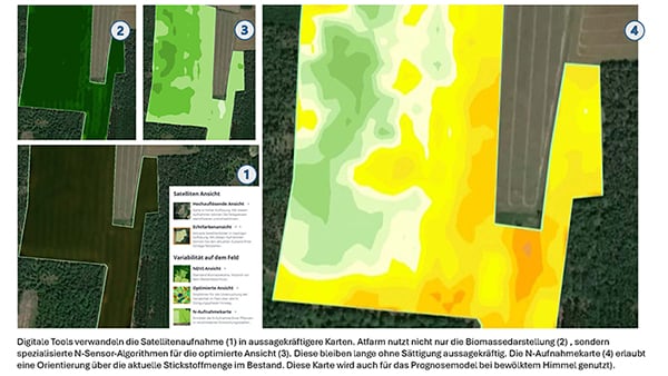 Satellitenaufnahme eines Pflanzenbestandes