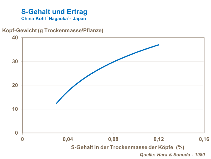 S-Gehalt und Ertrag