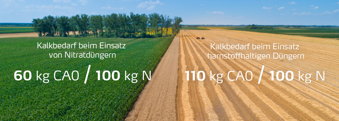 Kalkbedarf reduzieren durch Nitratdünger
