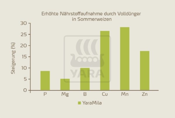 Erhöhte Nährstoffaufnahme durch Volldünger im Weizen