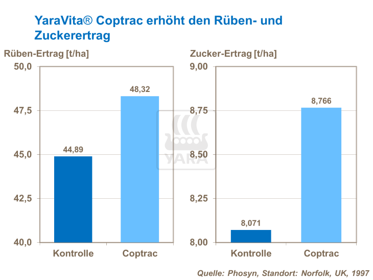 YaraVita Coptrac erhöht den Rüben- und Zuckerertrag